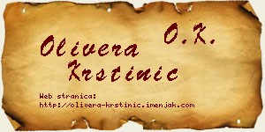 Olivera Krstinić vizit kartica